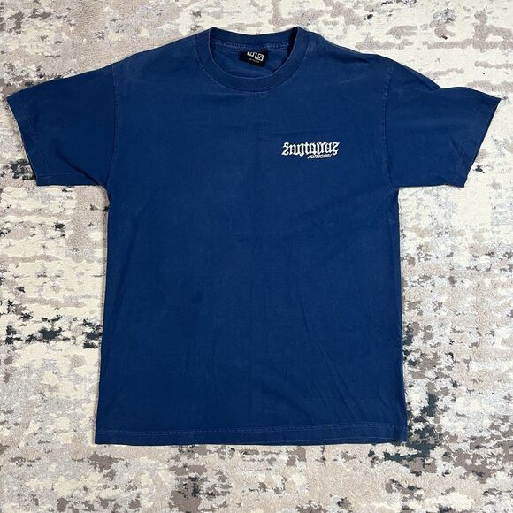 Vintage Santa Cruz Skateboards NHS Street Creep Skull Tshirt Sz M Blue - Picture 4 of 8